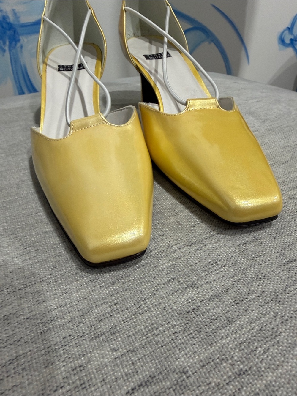 Stuart Weitzman Yellow Kitten Heels - Picture 4 of 7